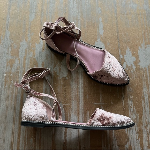 Free People x Farylrobin Vegan Florence Flats Velvet Artsy Goth Preppy Womens 8 - Picture 6 of 10